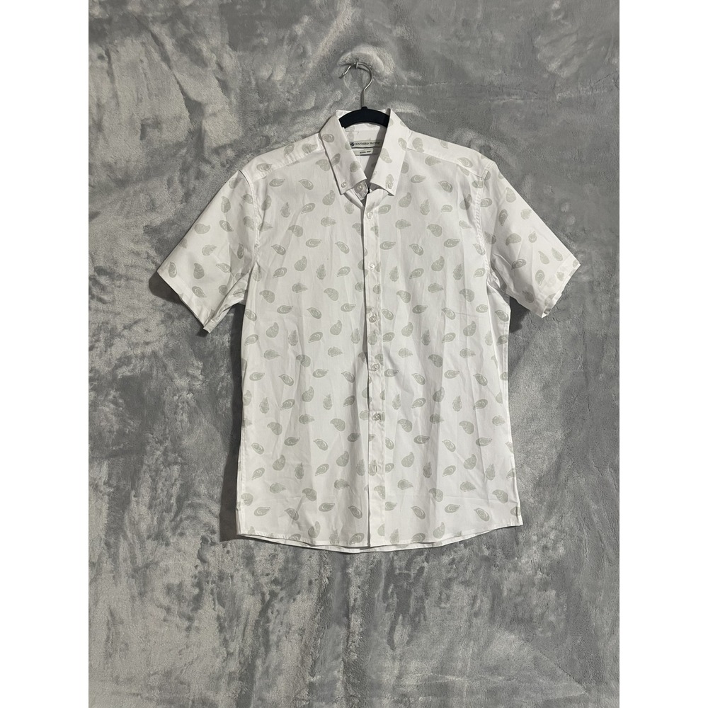 Southern Proper Social Shirt Mens S White New Short Sleeve Oyster Shell Print